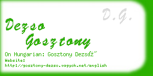 dezso gosztony business card